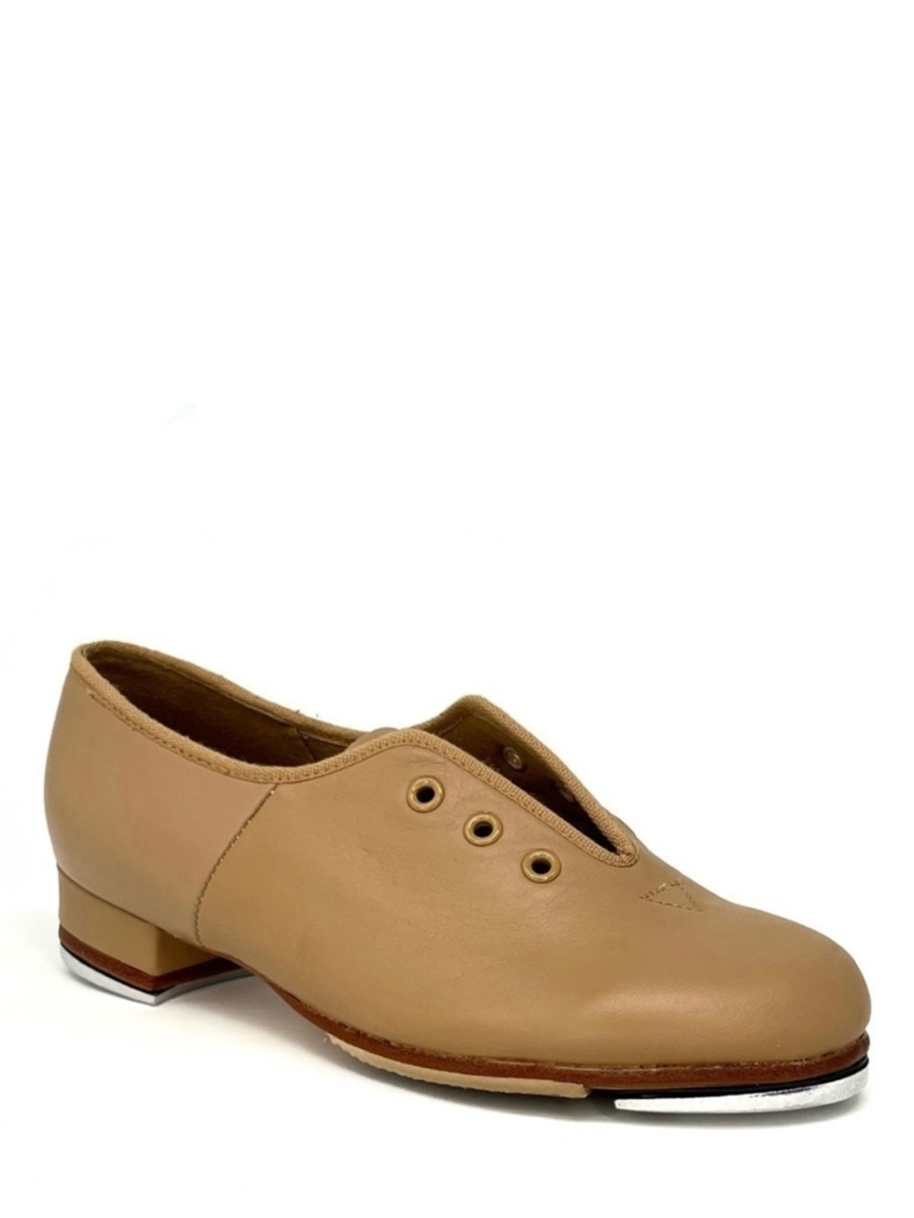 Bloch Girl’s Size 12.5 Leather Jazz Tap Shoes Tan Techno Taps Boy”s Toddler New